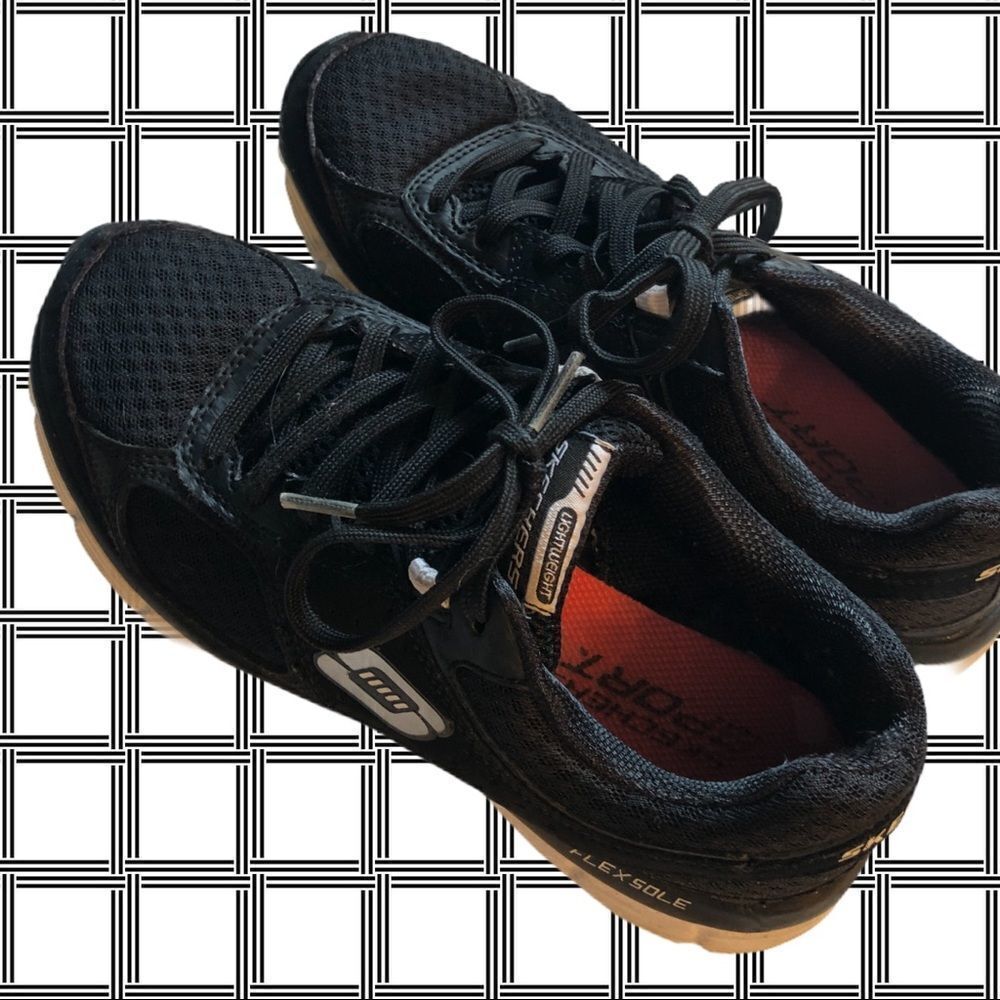Sketchers flex sole black sneakers - Picture 4 of 5